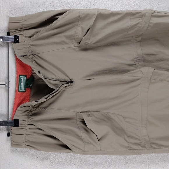 L.L. Bean Khaki Nylon Mid Rise Zip Away Short Pant Combo Straight Leg Cargo Pant - Picture 4 of 13